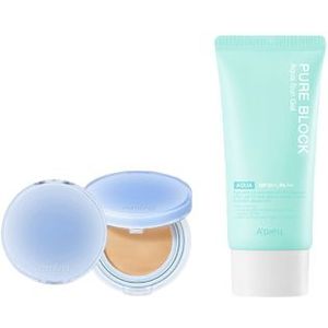 A'PIEU - Pure Block Aqua Sun Gel SPF50+ PA+++ X Romand - Bare Water Cushion - 20g - 25 Sand