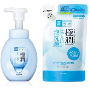 Rohto Mentholatum - Hada Labo Gokujyun Super Hyaluronic Face Foam (Japan Version) & Refill Set