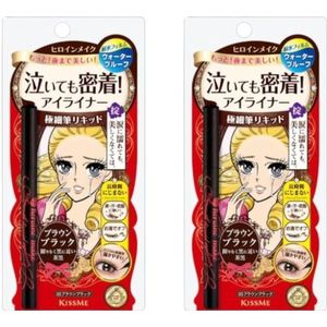 ISEHAN - Kiss Me Heroine Make Smooth Liquid Eyeliner - #03 Brown Black (2elk) Set