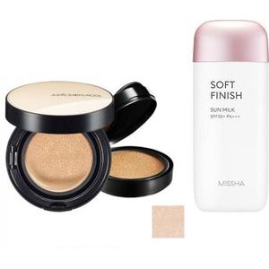 MISSHA - All-Around Safe Block Soft Finish Sun Milk SPF50+ PA+++ - 70ml X Jung Saem Mool - Essential Skin Nuder Cushion -...