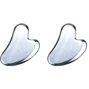 MissLady - Scraping Board Gua Sha Massage Tool (Heart-shaped) (2ea) Set - Metallic