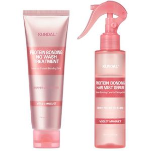 KUNDAL - Protein Bonding Care No Wash Treatment 130ml + Hair Mist 130ml Set - Violet Muguet