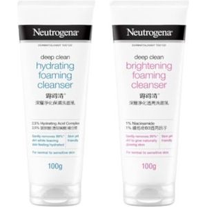 Neutrogena - Deep Clean Hydrating Foaming Cleanser - 100g (1ea) +  Deep Clean Brightening Foaming Cleanser - 100g (1ea) Set