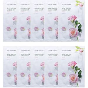 NATURE REPUBLIC - Real Nature Sheet Mask - Rose - 1pc (10ea) Set
