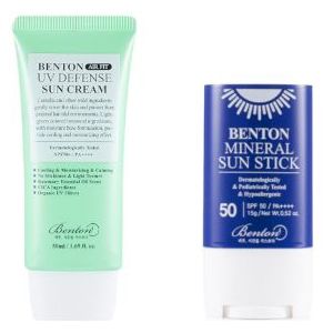 Benton - Mineral Sun Stick (SPF50 PA++++) - 15g + Air Fit UV Defense Sun Cream SPF50+ PA++++ - 50ml (1ea) Set