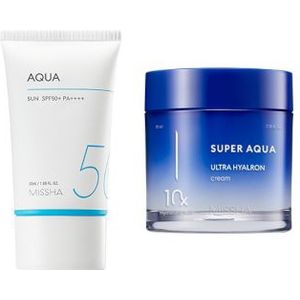 MISSHA - All-Around Safe Block Aqua Sun SPF50+ PA++++ - 50ml (1ea) + Super Aqua Ultra Hyalron Cream - 70ml (1ea) Set