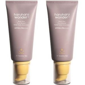 haruharu wonder - Black Rice Pure Mineral Relief Daily Sunscreen SPF50+ PA++++ - 50ml (2ea) Set