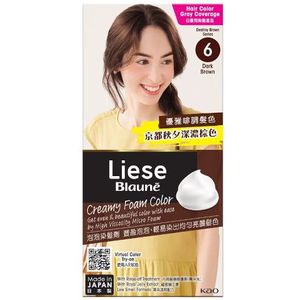 Kao - Liese Blaune Creamy Foam Color - 1 Box - 6 - Dark Brown