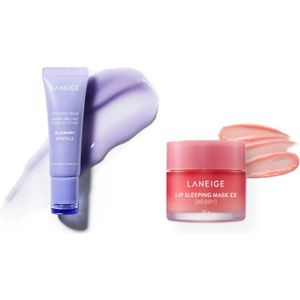 LANEIGE - Lip Glowy Balm - 10g - Blueberry (1ea) X Lip Sleeping Mask EX - 20g - Berry (1ea)