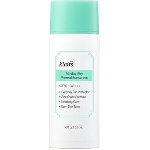 Dear, Klairs - All-day Airy Mineral Sunscreen SPF50+ PA++++ - 60g