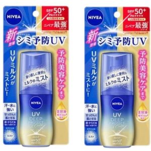 NIVEA Japan - UV Deep Protect & Care Milk Mist SPF50+ PA++++ - 60ml (2ea) Set