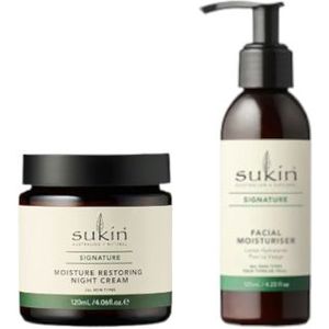 Sukin - Signature Facial Moisturiser - 125ml (1ea) X Signature Moisture Restoring Night Cream - 120ml (1ea)
