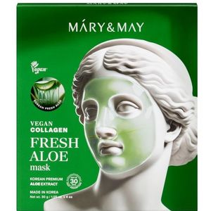 Mary&May - Vegan Collagen Fresh Aloe Mask - 30g*4ea