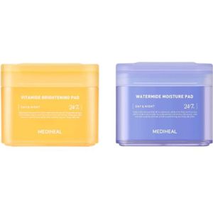 Mediheal - Watermide Toner (Moisture) Pad - 100ea (1ea) + Vitamide Brightening Pad - 100ea (1ea) Set