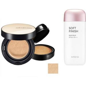 MISSHA - All-Around Safe Block Soft Finish Sun Milk SPF50+ PA+++ - 70ml X Jung Saem Mool - Essential Skin Nuder Cushion -...