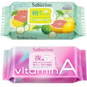 BCL - Saborino Morning Mask - Grapefruit - 32pc (1ea) & BCL - Saborino Good Night Mask - 30 pc - Vitamin A (1ea)