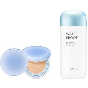 MISSHA - All-Around Safe Block Waterproof Sun Milk SPF 50+/PA++++ - 70ml X Romand - Bare Water Cushion - 20g - 23 Beige
