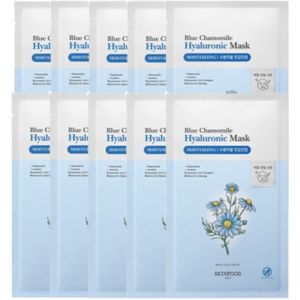 SKINFOOD - Blue Chamomile Hyaluronic Mask - 10pcs Set