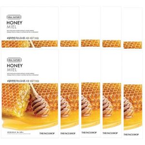 THE FACE SHOP - Real Nature Face Mask - Honey - 1pc (10ea) Set