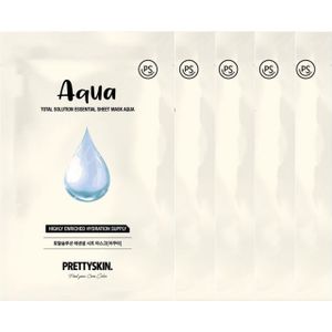 PRETTYSKIN - Total Solution Essential Sheet Mask - 1pc - Aqua (5ea) Set
