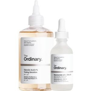 The Ordinary - Glycolic Acid 7% Toning Solution - 240ml + Niacinamide 10% + Zinc 1% - 60ml Set