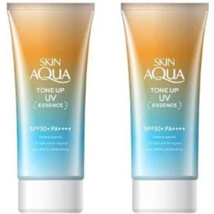 Rohto Mentholatum Skin Aqua Tone Up Essence Latte Beige SPF50+ PA++++ 80g (2ea) Set