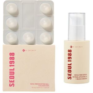 KSECRET - SEOUL 1988 Boosting Ball - 35mg x 7 (1ea) X Serum : Retinal Liposome 2% + Black Ginseng - 30ml (1ea) Set