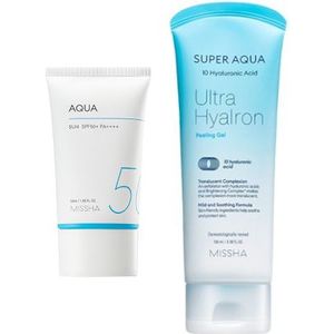 MISSHA - All-Around Safe Block Aqua Sun SPF50+ PA++++ - 50ml (1ea) + Super Aqua Ultra Hyalron Peeling Gel - 100ml (1ea) Set