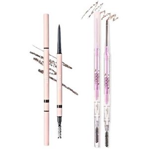 Flortte - My Beautiful Password Eyebrow Pencil - 0.05g - M1 Medium Brown (1ea) + B2 Ash Brown (1ea) Set