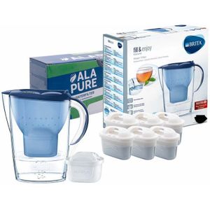 Brita Waterfilterkan Marella Blauw 125233 inclusief 6 Alapure Maxtra+ filters