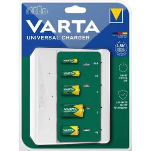 Varta Easy Universal Charger batterijenlader voor AA/AAA/C/D/E / wit