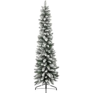 Blokker smalle kerstboom met sneeuw 180cm, D60cm