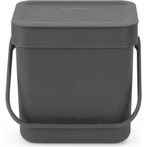 Brabantia Sort & Go afvalbakje 3 liter - Dark Grey
