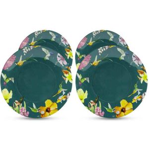 Marjolein Bastin dinerbord Hummingbirds groen Ø25cm - 4 stuks