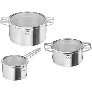 Tefal Nordica 3-delige set (steelpan 16 cm, kookpan 20/24 cm) - inductie