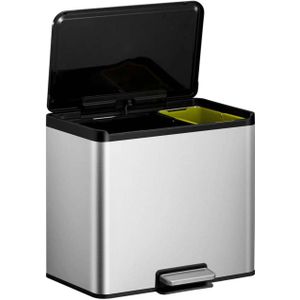 EKO Essential Recycler pedaalemmer afvalscheider - 20 + 9L - mat RVS