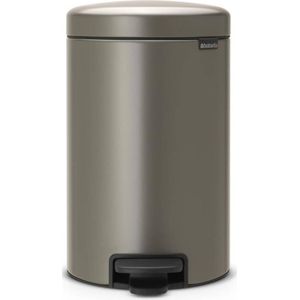 Brabantia newIcon pedaalemmer 12 liter met kunststof binnenemmer - Platinum