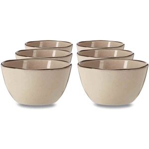 Blokker snackschaaltje - ø 11 cm - taupe - 6 stuks