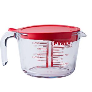 Pyrex maatbeker - met deksel - 1 liter