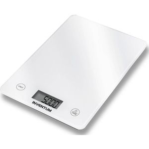 Inventum WS305 - Digitale Precisie Keukenweegschaal - 1 gr tot 5 kg - Tarra functie - Wit glas