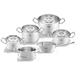 Fissler Original-Profi Collection 2022 Pannenset met Steelpan, Stoominzet en Glasdeksels, 6-delig