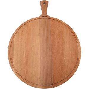 Boska Serveerplank Rond Amigo XL - Borrelplank met Handgreep - Rustiek Beukenhout - Bruin - ⌀ 42 cm