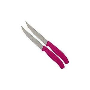 Victorinox SwissClassic pizza-/steakmes roze, set van 2, 6.7936.12L5B