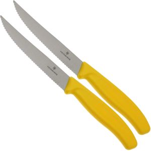 Victorinox SwissClassic pizza-/steakmes geel, set van 2, 6.7936.12L8B