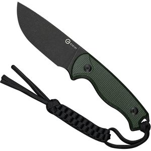 Civivi Timberbark C23094-3 Blackwashed 14C28N, Green Canvas Micarta, vaststaand mes