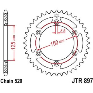 JT SPROCKETS Standaard stalen kroon 897 - 520
