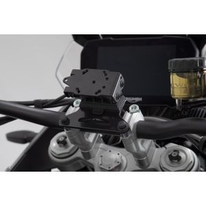 SW-Motech GPS mount voor stuur - Zwart. Honda / Suzuki / Triumph modellen.