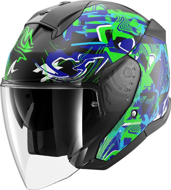 Shark - Skwal Pranz - Integraalhelm - Zwart / Groen / Blauw