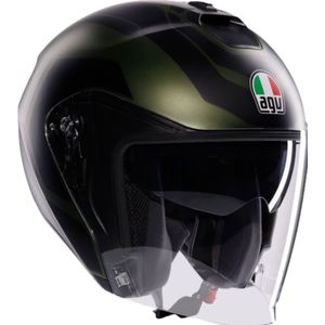 AGV - Irides E2206 Open Helm - Matgroen/Zwart - Hoogwaardige Materialen