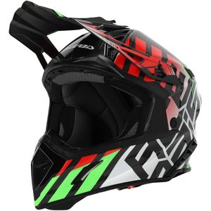 Acerbis - Steel Carbon - Crosshelm - Zwart Groen Rood